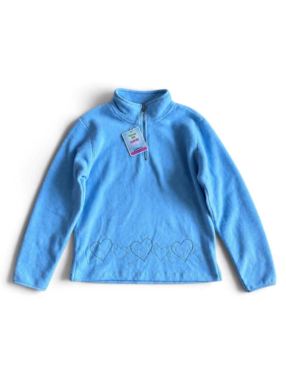 Old Navy Fleece Sparkle Quarter Zip Pullover Sweatshirt Blue Girls Size 14